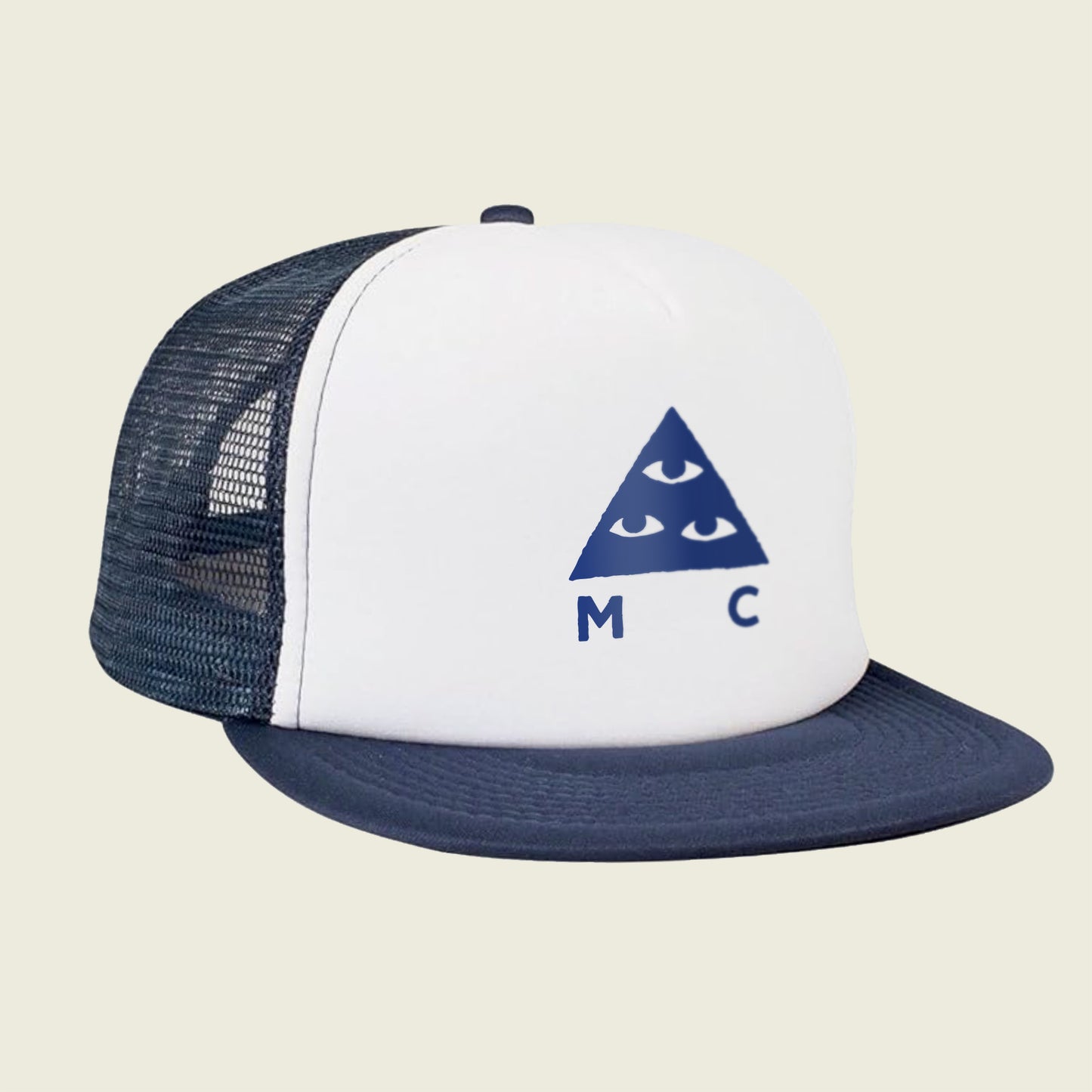 OILSEAL ▲MC▲ LOGO MESH CAP#NAVY X WHITE
