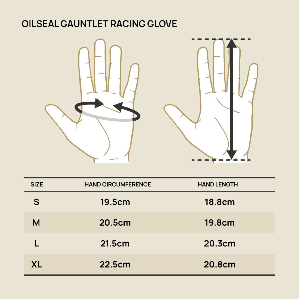 OILSEAL GAUNTLET RACING GLOVE -for circuit & street-