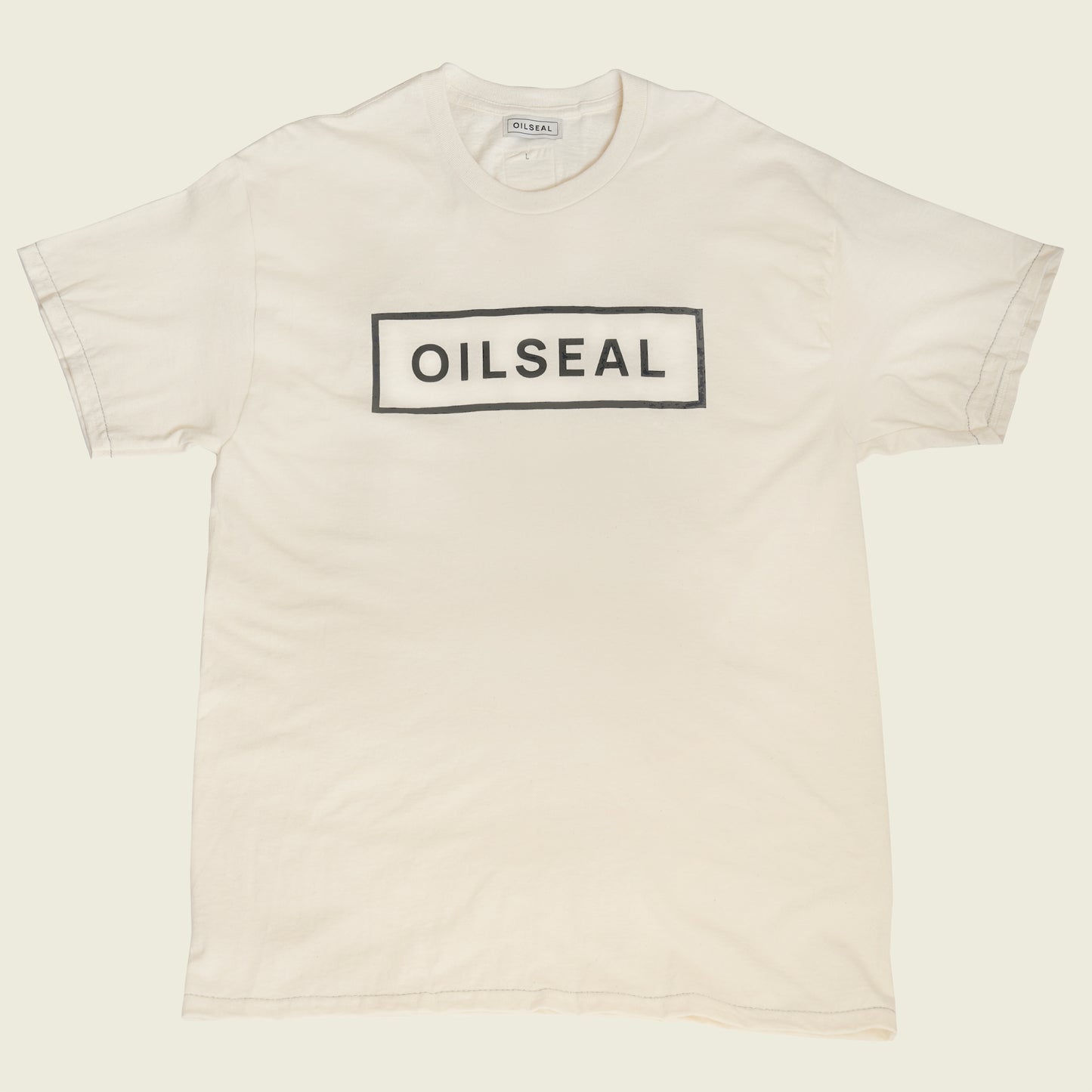 OILSEAL BOX LOGO T-SHIRT #NATURAL X DARKGLAY